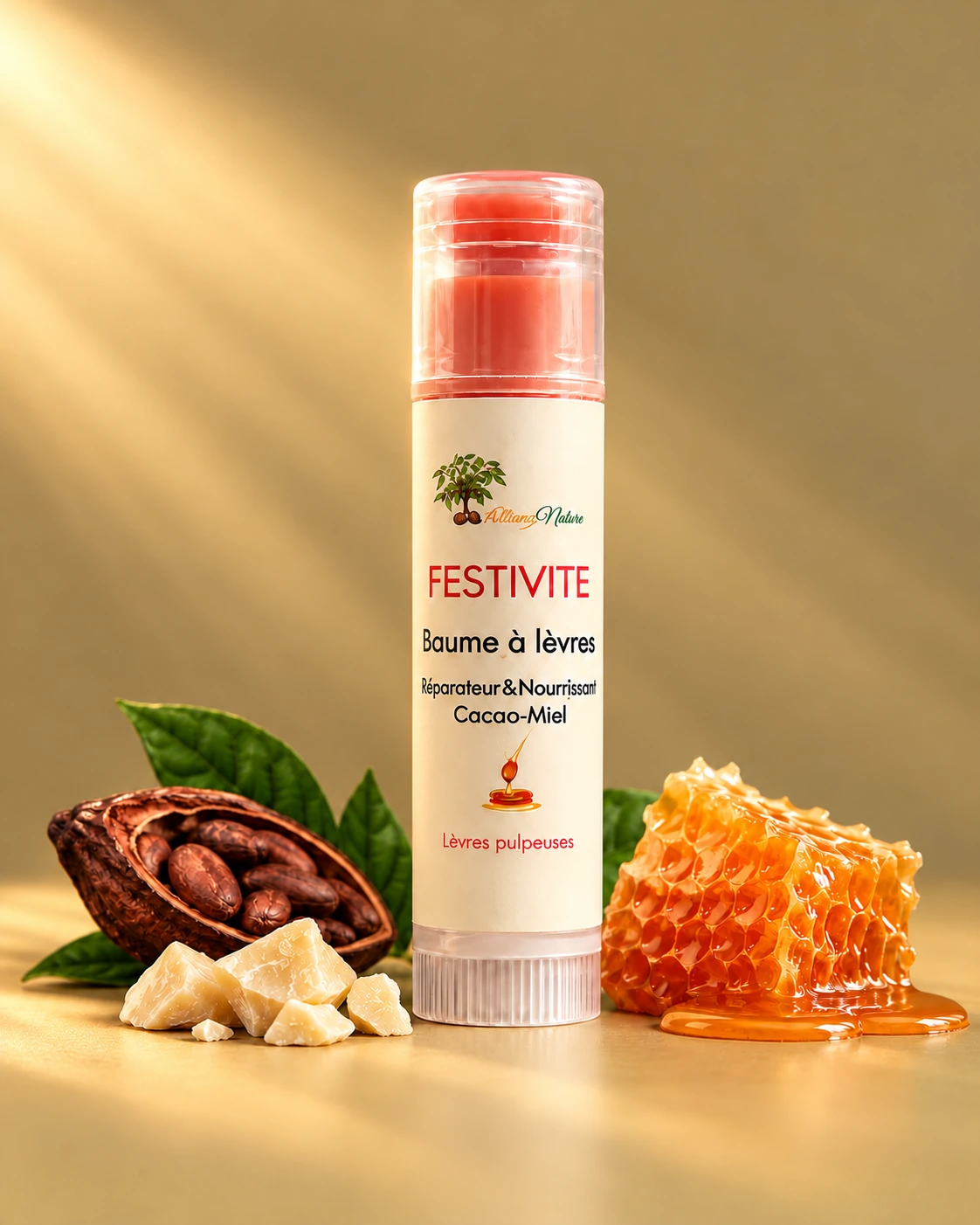 Baume lèvres cacao-miel FESTIVITE soin nourrissant